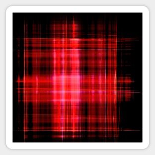 Glowing red neon plaid Sticker